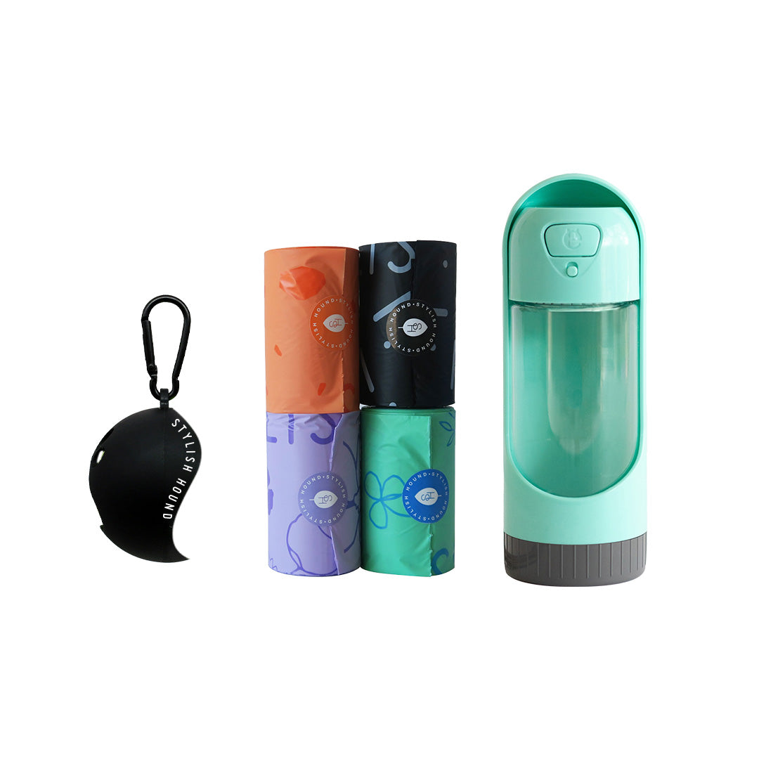 Drink Bottle + Poop Bag + Ball Holder