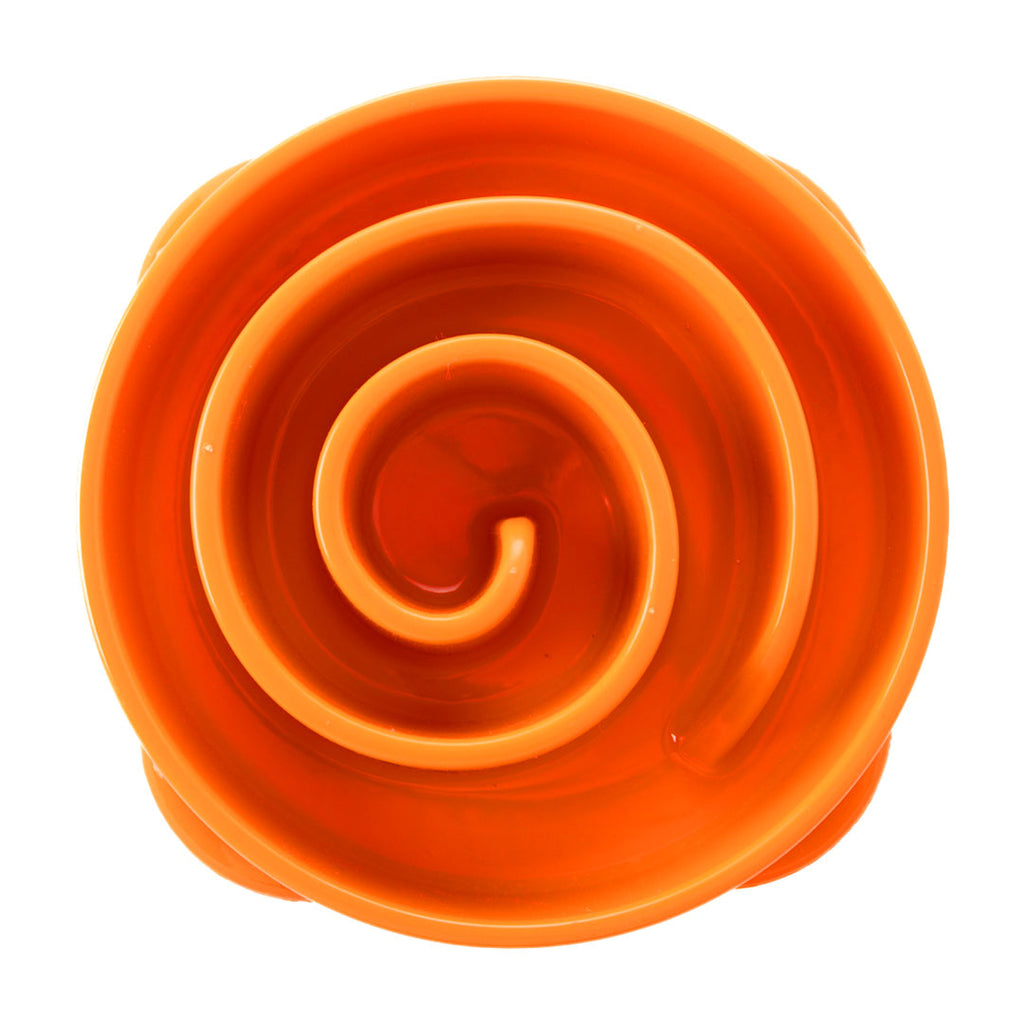 Orange Swirl Slow Feeder Bowl