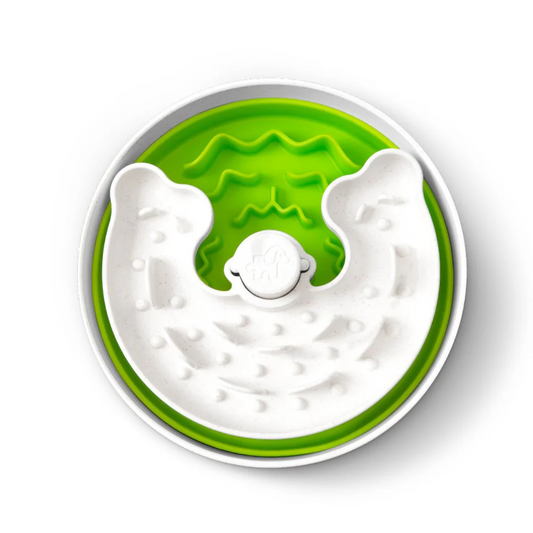 Lime Puzzle Feeder Bowl