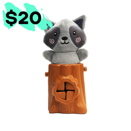 Raccoon 2in1 Soft + Rubber Toy Treat Dispenser