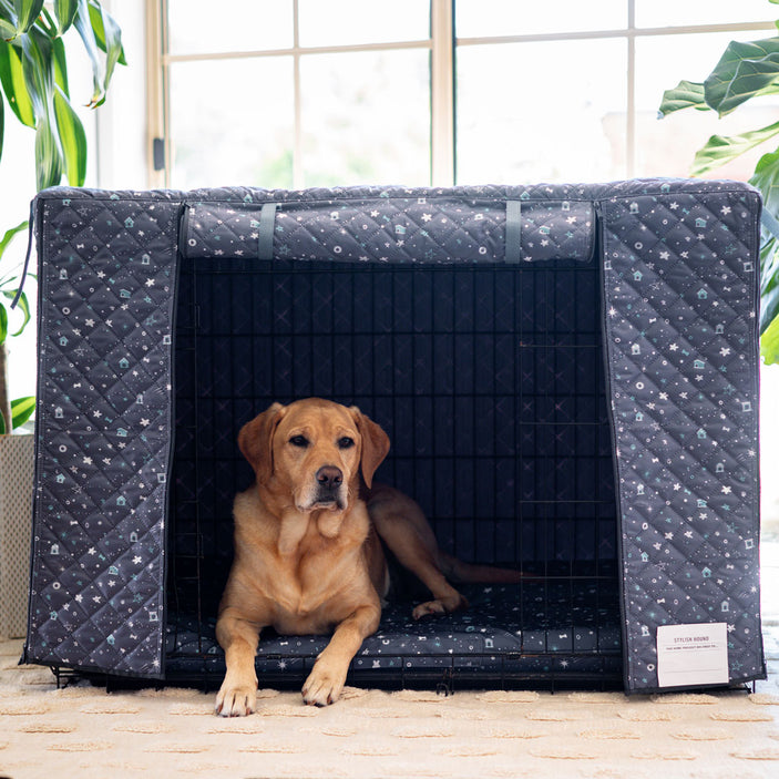 Starry Night Quilted Crate Cover